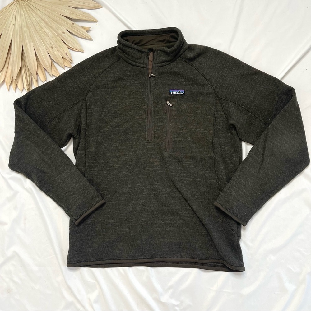 Patagonia Better Sweater Brown 1/4 Zip Pullover Pocket Jacket Sweatshirt Large